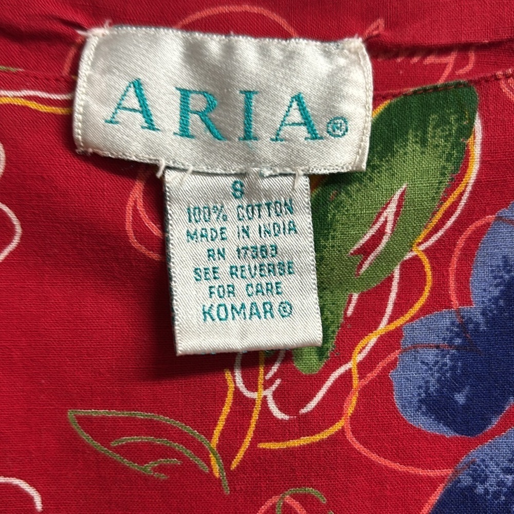 Aria Dress/Red W/Flowers And Writing (Japan Peacock Starry Wild Flowers) Size 8 - Picture 4 of 9